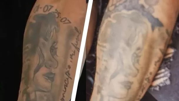 Así lucía el tatuaje del rostro de Pamela Franco en el brazo de Christian Domínguez. Fuente: Instagram Así lucía el tatuaje del rostro de Pamela Franco en el brazo de Christian Domínguez. Fuente: Instagram