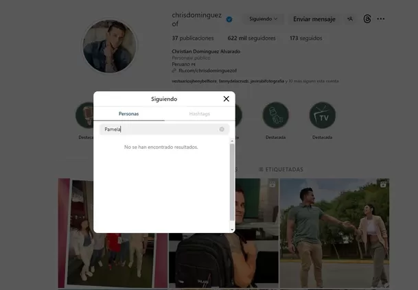 Christian Domínguez ya no sigue a Pamela Franco en Instagram y restringió los comentarios de su Instagram/Foto: Instagram