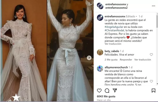 Usuarios encontraron un vestido en AliExpress muy similar al de Ángela Aguilar 