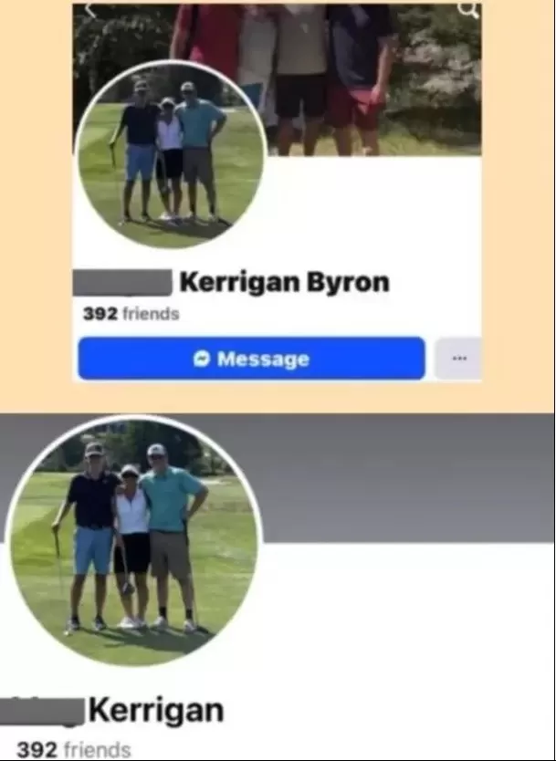 Así se veía el perfil de Facebook de Megan Kerrigan Byron. Foto: Captura