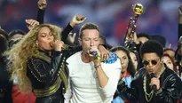 Coldplay, Beyoncé y Bruno Mars encendieron show del Super Bowl. Foto: AFP