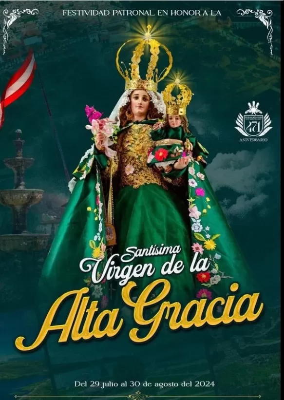 Esta noche se celebrará la fiesta patronal en hoonor a la Virgen de la Alta Gracia/Foto: Instagram