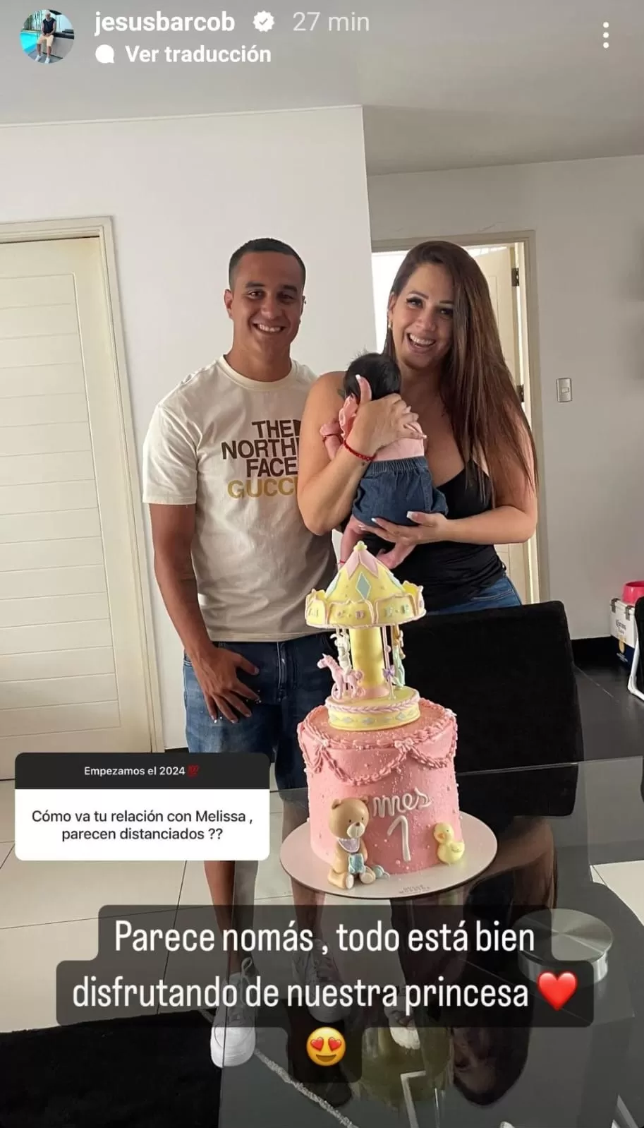 Jesús Barco aclaró rumores de separación con Melissa Klug. Fuente: Instagram