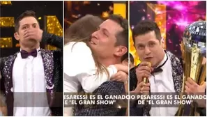 El conmovedor llanto de Gino Pesaressi tras convertirse en el flamante ganador de El Gran Show 