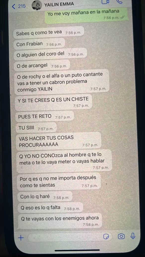 Conversación de WhatsApp Yailín y Anuel / Instagram