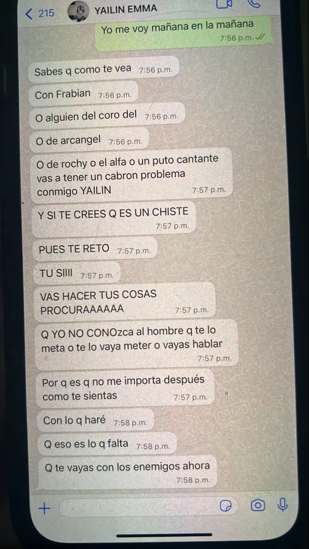 Conversación de WhatsApp Yailín y Anuel / Instagram