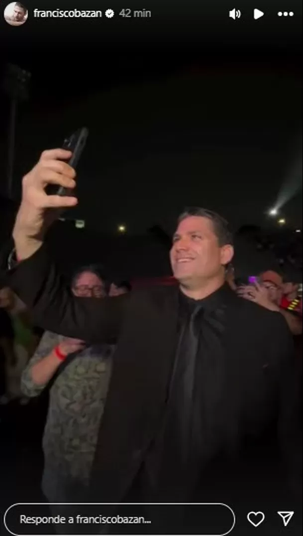 Paco Bazán llegó al concierto de Corazón Serrano para ver a Susana Alvarado. Fuente: Instagram