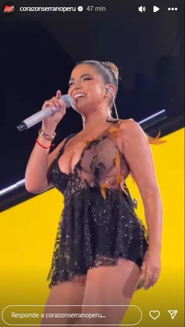 Susana Alvarado durante concierto de Corazón Serrano en el estadio de San Marcos. Fuente: Instagram