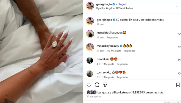 Cristiano Ronaldo y Georgina Rodríguez anunciaron su compromiso/ Instagram Cristiano Ronaldo y Georgina Rodríguez anunciaron su compromiso/ Instagram