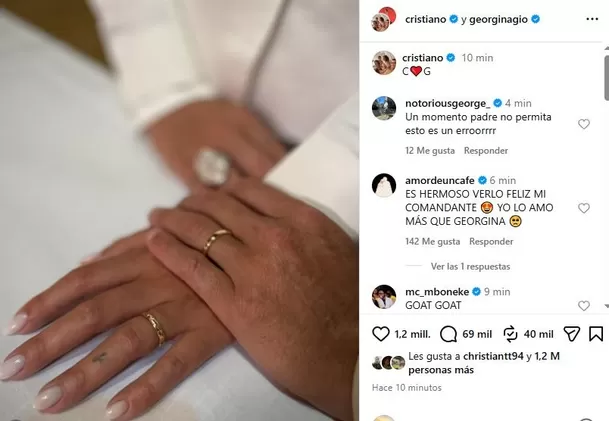Cristiano Ronaldo y Georgina Rodríguez se casaron / IG: @cristiano