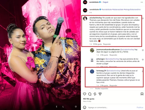 Las redes sociales estallaron luego de que Thamara Gómez revelara entre lágrimas que fue despedida de la agrupación. Cientos de seguidores salieron en su defensa y acusaron a la orquesta de ser "malagradecida" Foto: IG @sondelduke Las redes sociales estallaron luego de que Thamara Gómez revelara entre lágrimas que fue despedida de la agrupación. Cientos de seguidores salieron en su defensa y acusaron a la orquesta de ser "malagradecida" Foto: IG @sondelduke
