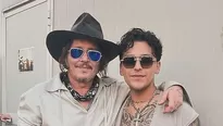  Christian Nodal presume foto junto con Johnny Depp. Fuente: Instagram