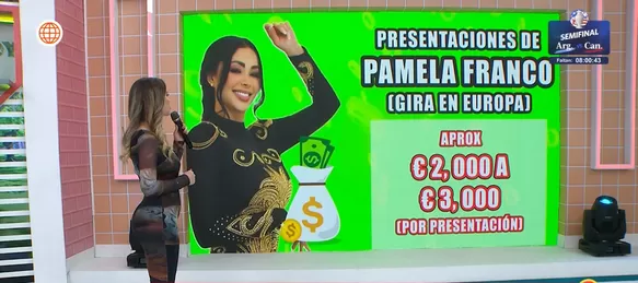 Esta sería la tarifa de los honorarios de Pamela Franco por su gira en Europa/Foto: América Hoy