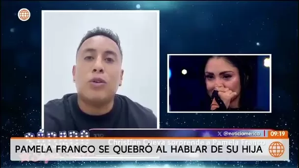 Cueva conmueve a Pamela Franco en vivo/ Foto: América TV
