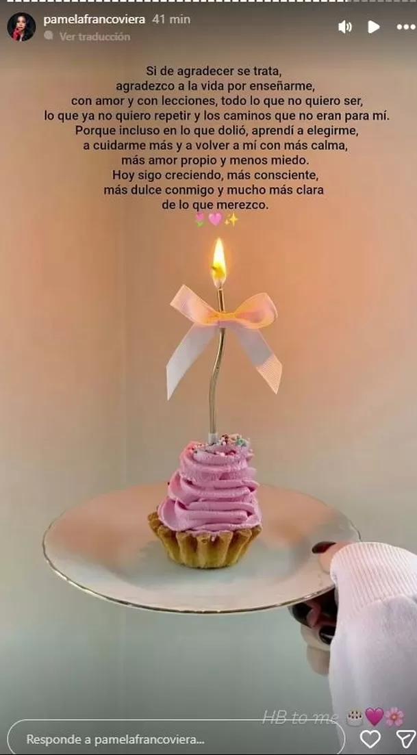 Mensaje de Pamela Franco por su cumpleaños / IG: @pamelafrancoviera Mensaje de Pamela Franco por su cumpleaños / IG: @pamelafrancoviera