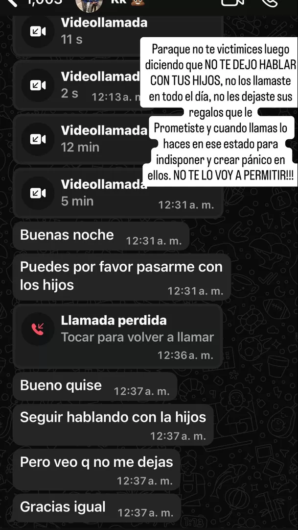 Pamela López mostró chat con Cueva / Instagram