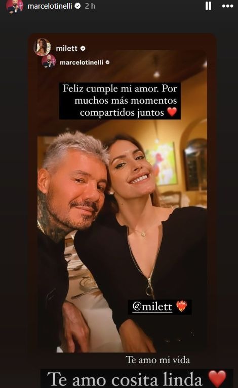 Milett Figueroa respondió al romántico gesto de Marcelo Tinelli / Instagram