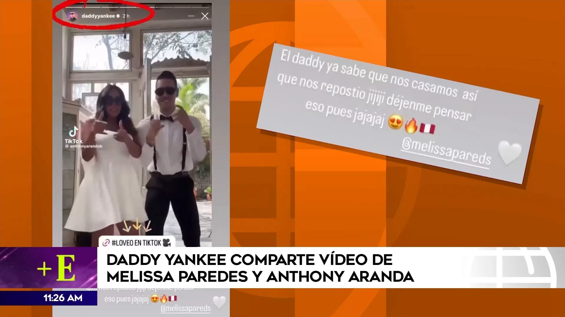 Daddy Yankee compartió video de Melissa Paredes y Anthony Aranda / Instagram