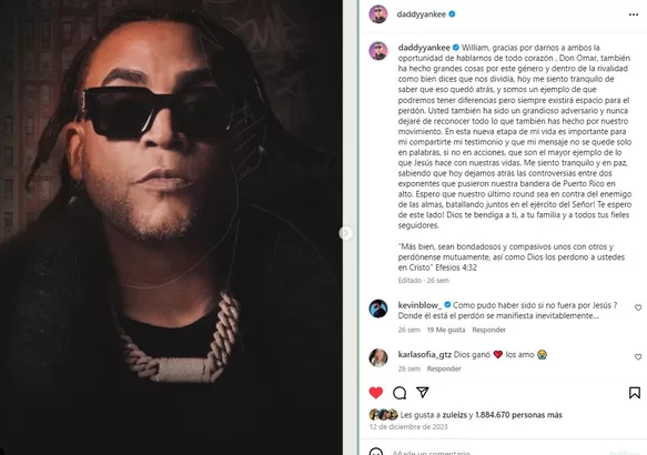 La respuesta de Daddy Yankee a Don Omar / Instagram