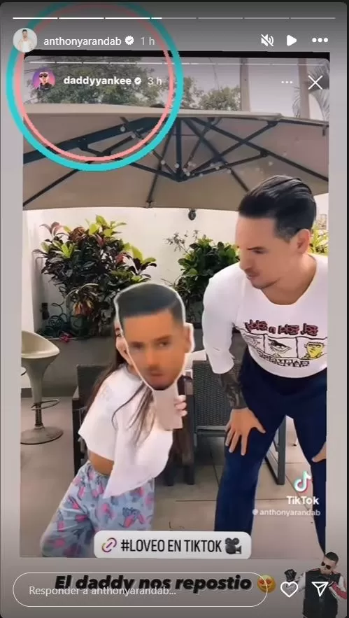 Anthony Aranda se sorprendió gratamente al ver que Daddy Yankee reposteó su coreografía/Foto: Instagram