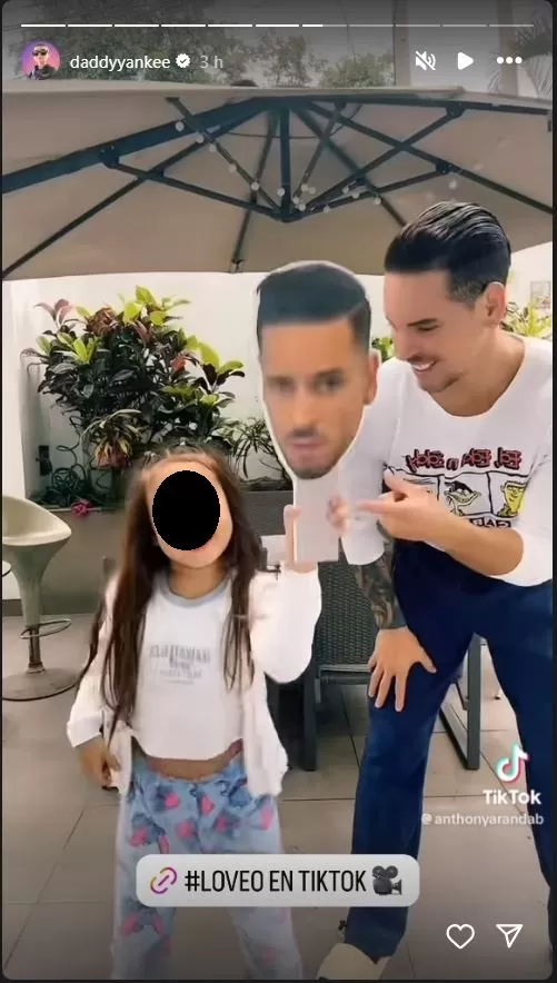 Repost de Daddy Yankee al video de Anthony Aranda y Mía Cuba Paredes/Foto: Instagram 