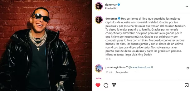 Don Omar y su emotivo mensaje para Daddy Yankee / Instagram