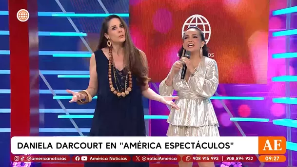 Daniela Darcourt sobre imitación a Yahaira Plasencia. Foto: América TV Daniela Darcourt sobre imitación a Yahaira Plasencia. Foto: América TV