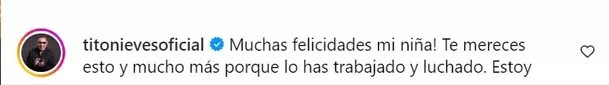 Tito Nieves felicitó con estas palabras a Daniela Darcourt/Foto: Instagram Tito Nieves felicitó con estas palabras a Daniela Darcourt/Foto: Instagram