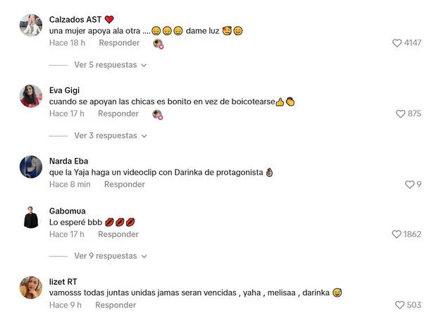 Reacciones por el trend que hizo Darinka Ramírez con la canción de Yahaira Plasencia / TikTok