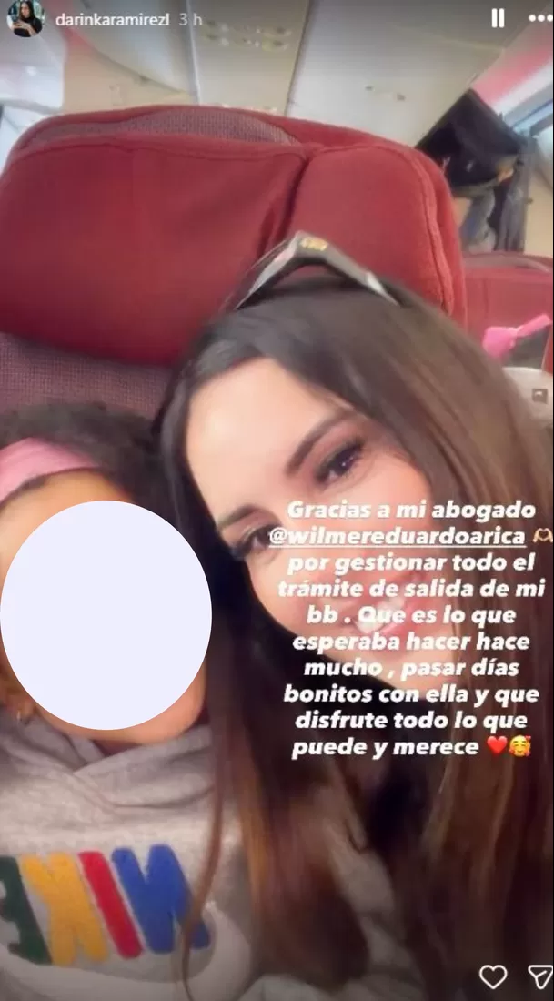 Darinka Ramírez logra viajar al extranjero con su hija mayor tras permiso de Jefferson Farfán / IG: @darinkaramirezl Darinka Ramírez logra viajar al extranjero con su hija mayor tras permiso de Jefferson Farfán / IG: @darinkaramirezl