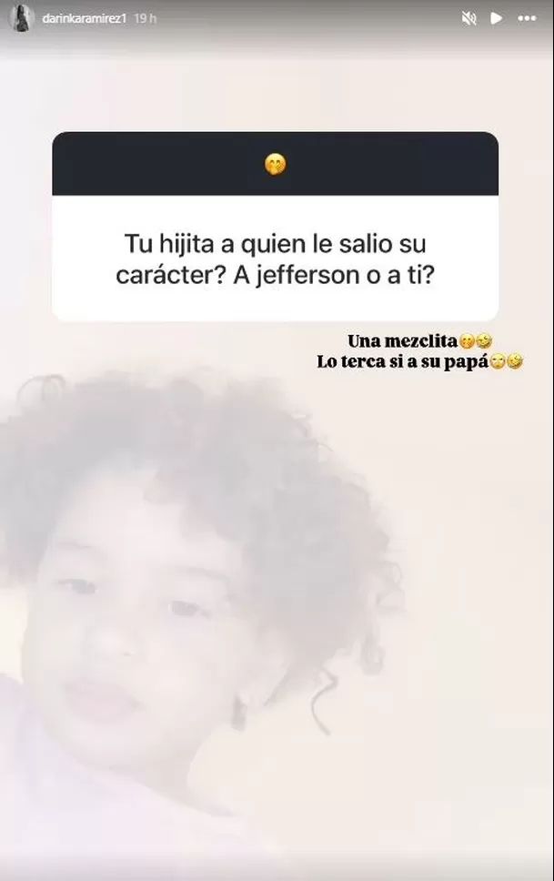 Darinka Ramírez aseguró que su hija Luana es terca como su padre Jefferson Farfán. Fuente: Instagram