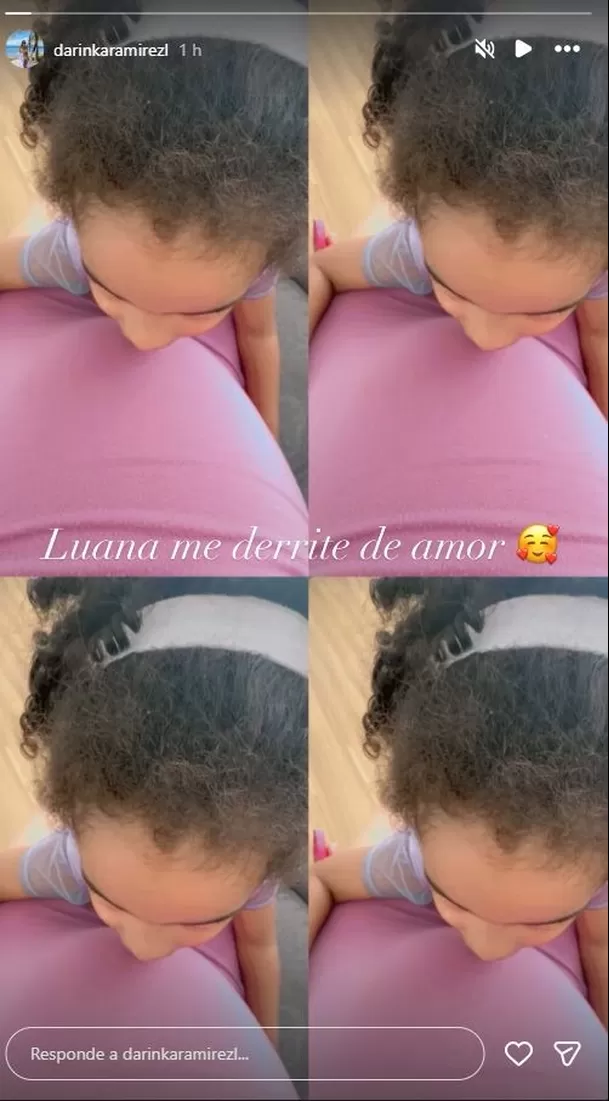 Darinka Ramírez mostró en Instagram su embarazo con una tierna imagen junto a su hija Luana. Video: Instagram