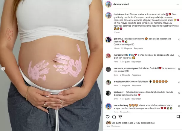 Darinka Ramírez anuncia su segundo embarazo y revela el sexo de su bebé / Instagram