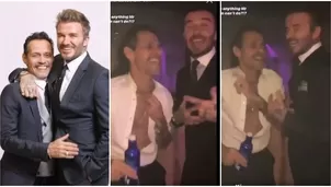 David Beckham bailó y cantó salsa a todo pulmón junto a Marc Anthony en boda del cantante