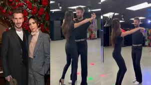 David y Victoria Beckham bailando