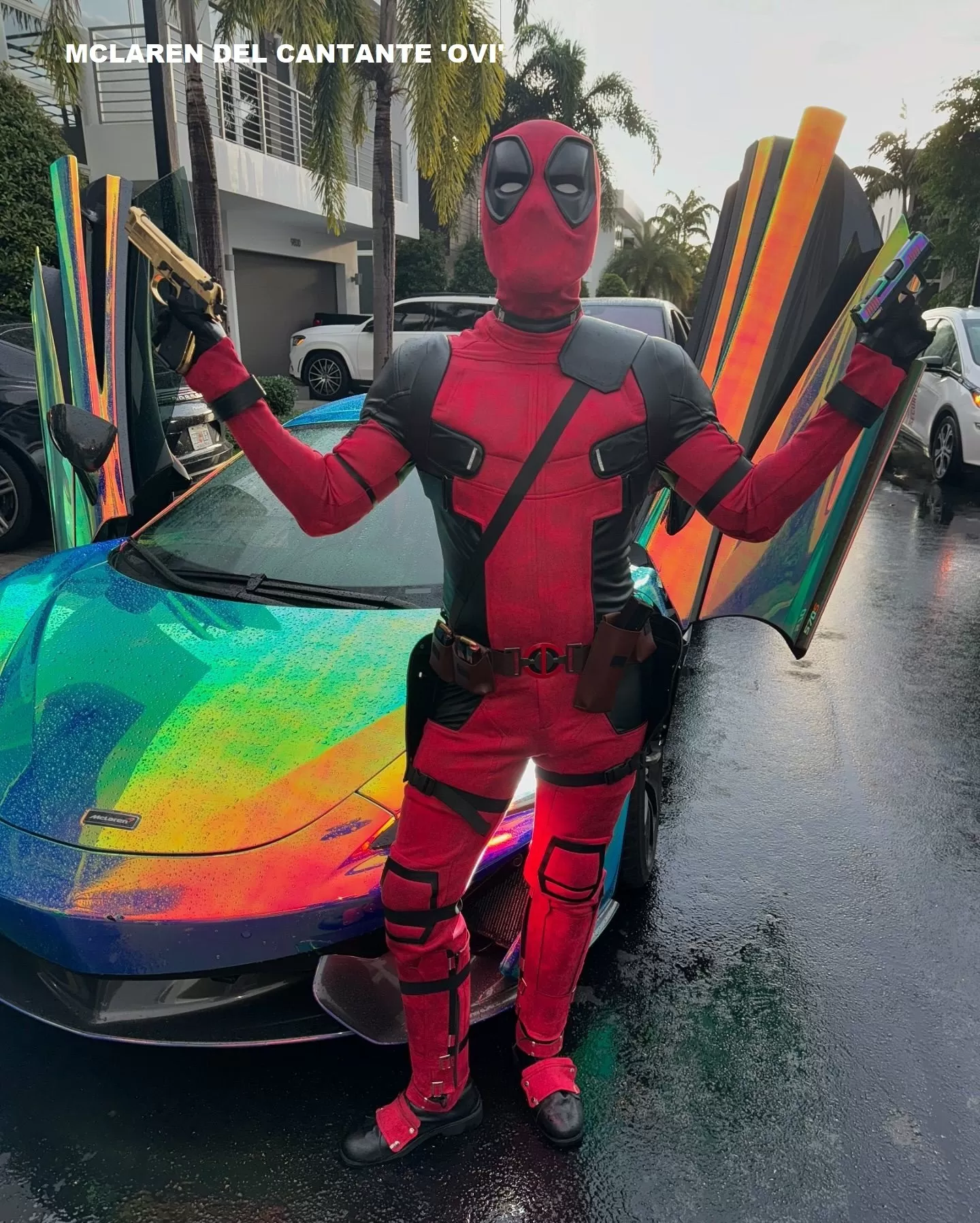 El cantante Ovidio Crespo, conocido como 'Ovi' es dueño de este auto McLaren tornasol con el que pasea por las calles de Miami/Foto: Instagram