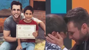 Nicola Porcella y su hijo en la final de 'La Casa de los Famosos' / Televisa