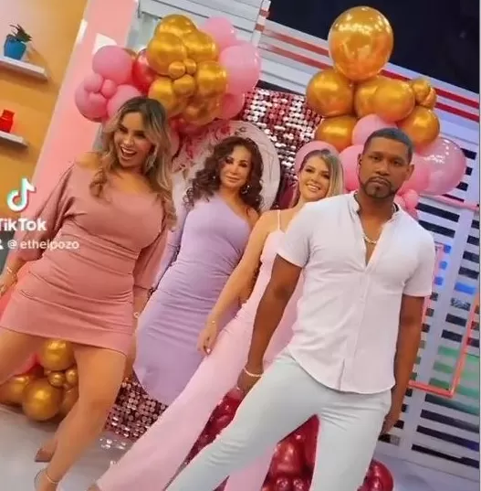 Los conductores bailaron a ritmo de 'Conga' durante el corte comercial / Foto: TikTok Ethel Pozo