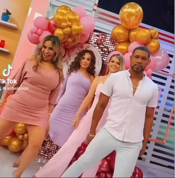 Los conductores bailaron a ritmo de 'Conga' durante el corte comercial / Foto: TikTok Ethel Pozo