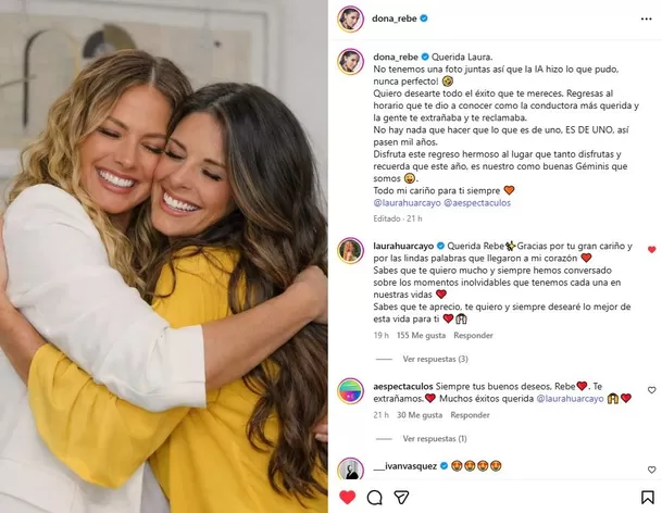 El tierno mensaje de Rebeca Escribens a Laura Huarcayo / Instagram