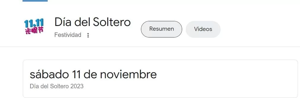 El 11 de noviembre se celebra el Día del soltero / Google