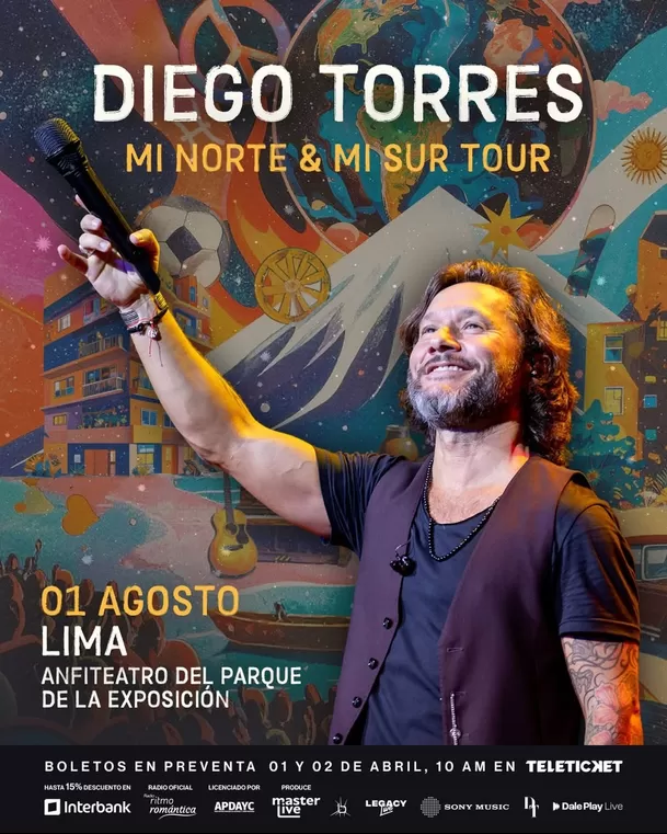 Diego Torres se reencontrará con sus seguidores peruanos en un inolvidable concierto / Masterlive Perú