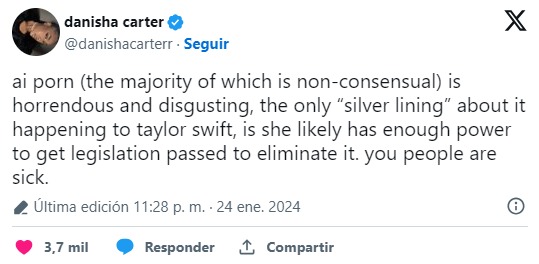 Difunden imágenes explícitas de Taylor Swift creadas por inteligencia artificial