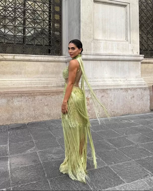 Vania Bludau fue una de las mejores vestidas en la boda de Alejandra Baigorria y Said Palao / Instagram