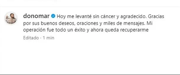 Don Omar asegura que ya no tiene cáncer/Foto: Instagram