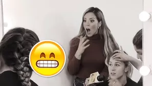 La excompetidora de EEG había llevado un obsequio para Luciana Fuster. Foto y video: EET