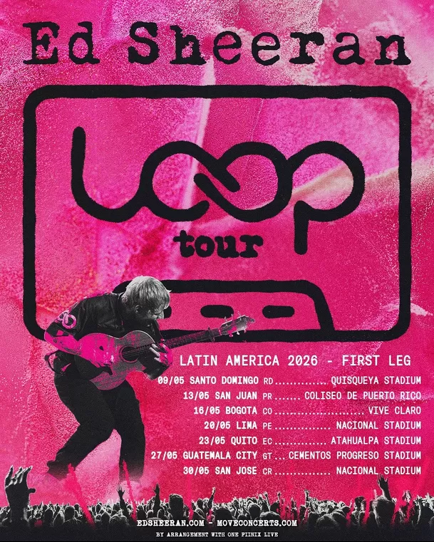 Ed Sheeran recorrerá varios países de Latinoamérica con su 'Loop Tour' / Instagram