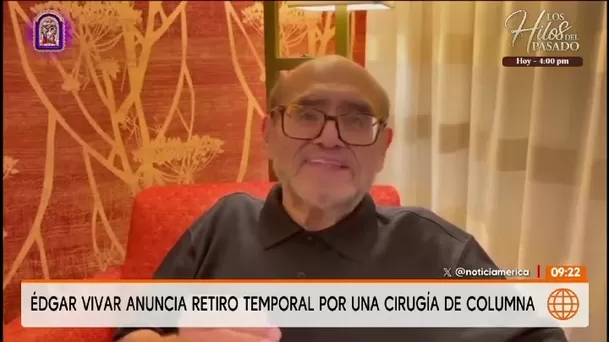 Édgar Vivar dejará los escenarios por una cirugía/ América TV Édgar Vivar dejará los escenarios por una cirugía/ América TV