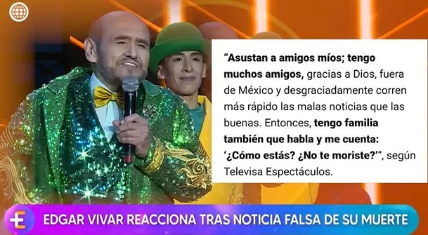 Édgar Vivar se preocupa por falsa información sobre su muerte / Captura