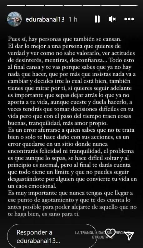 Eduardo Rabanal publicó un extenso comunicado en su cuenta de Instagram/Foto: Instagram